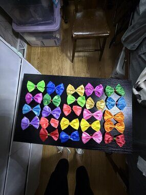 Amazon Neon Rainbow Dog Bows